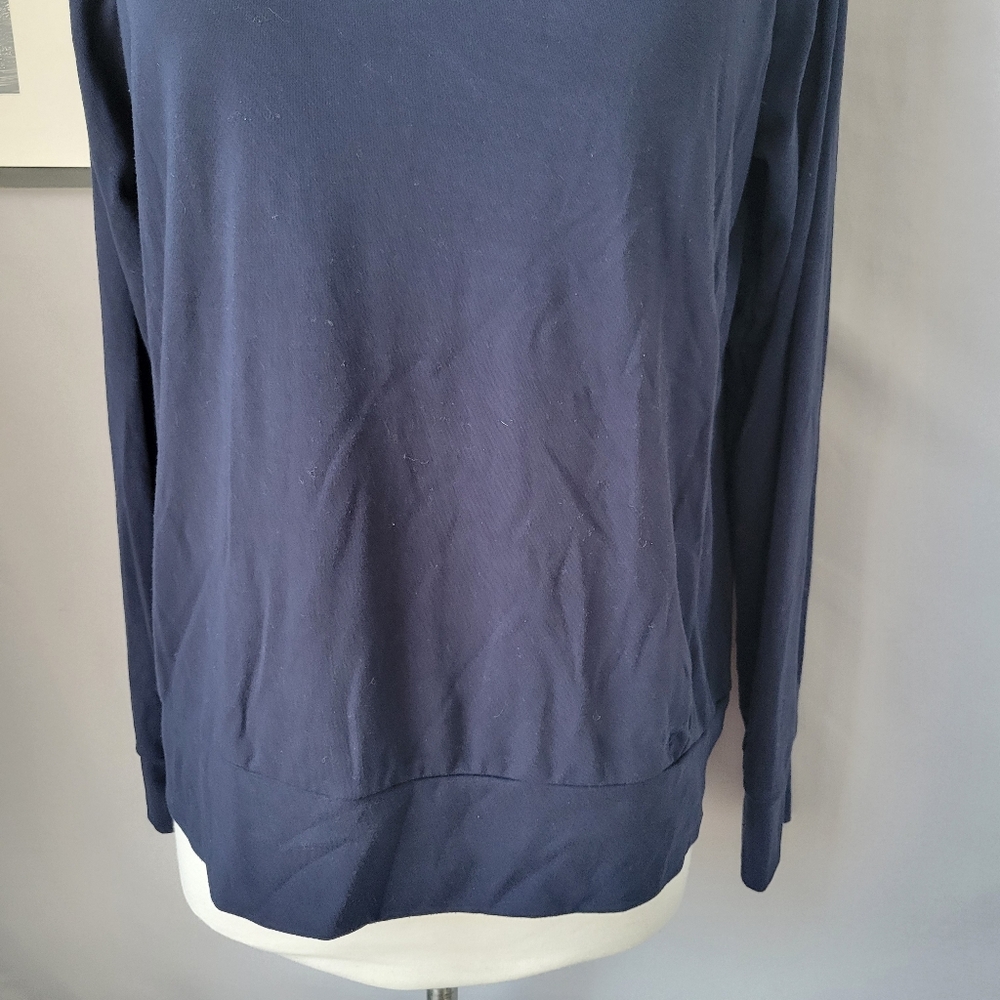 Cozy Earth Brushed Bamboo Soft Pullover Long Sleeve Crew Sweatshirt Navy S - Picture 7 of 14